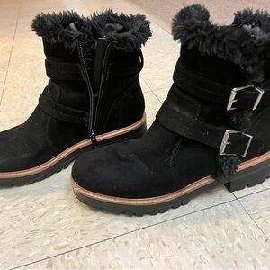 Women's Black Fur-Lined Ankle Boots